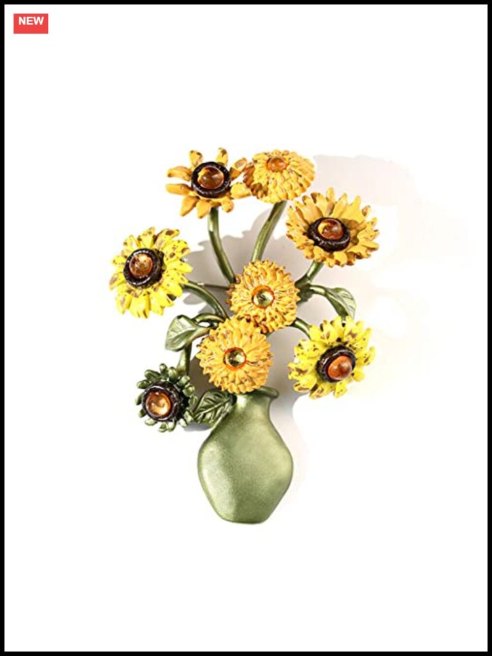 Elegant Pearl Flower Designer Brooch Pin Sunflower Jewelry Gift for Women